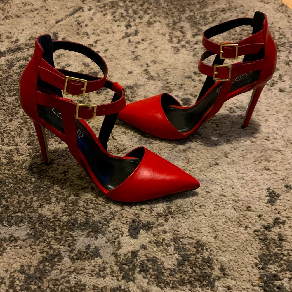 Aldo red leather heels size 8.5